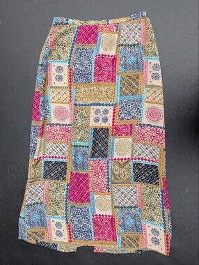 Vtg Emma James Multicolor A-Line Skirt